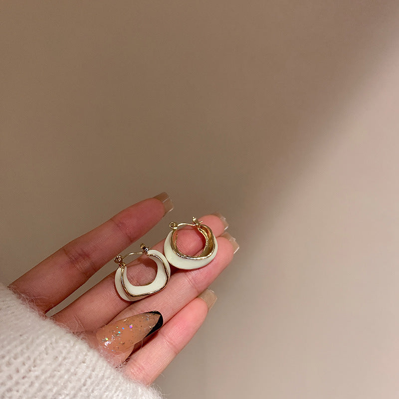 Irregular Geometric Dripping Glaze Earrings