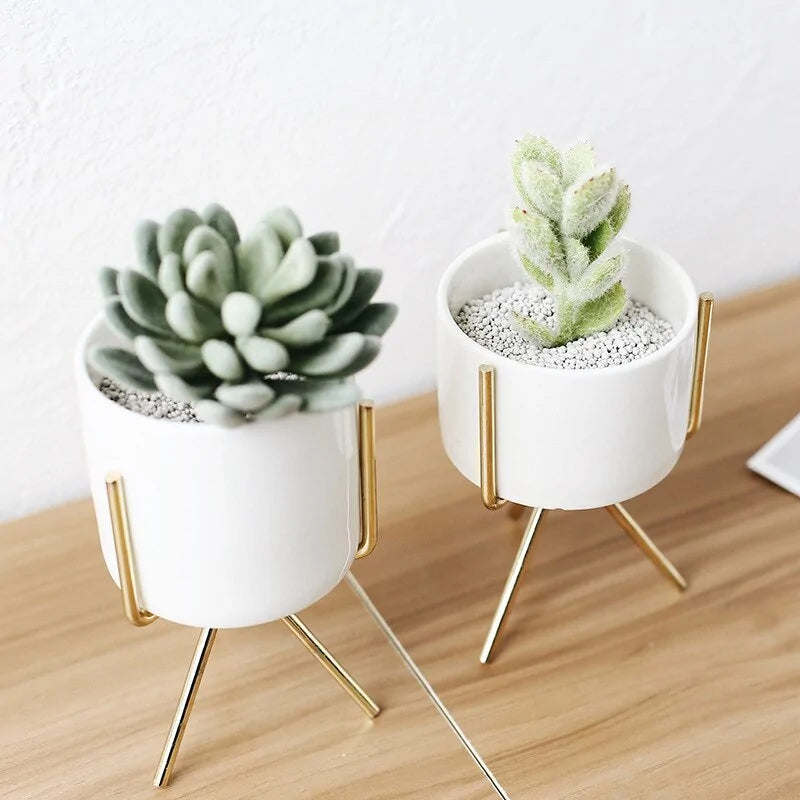 Nordic Style Ceramic Iron Art Vase Set