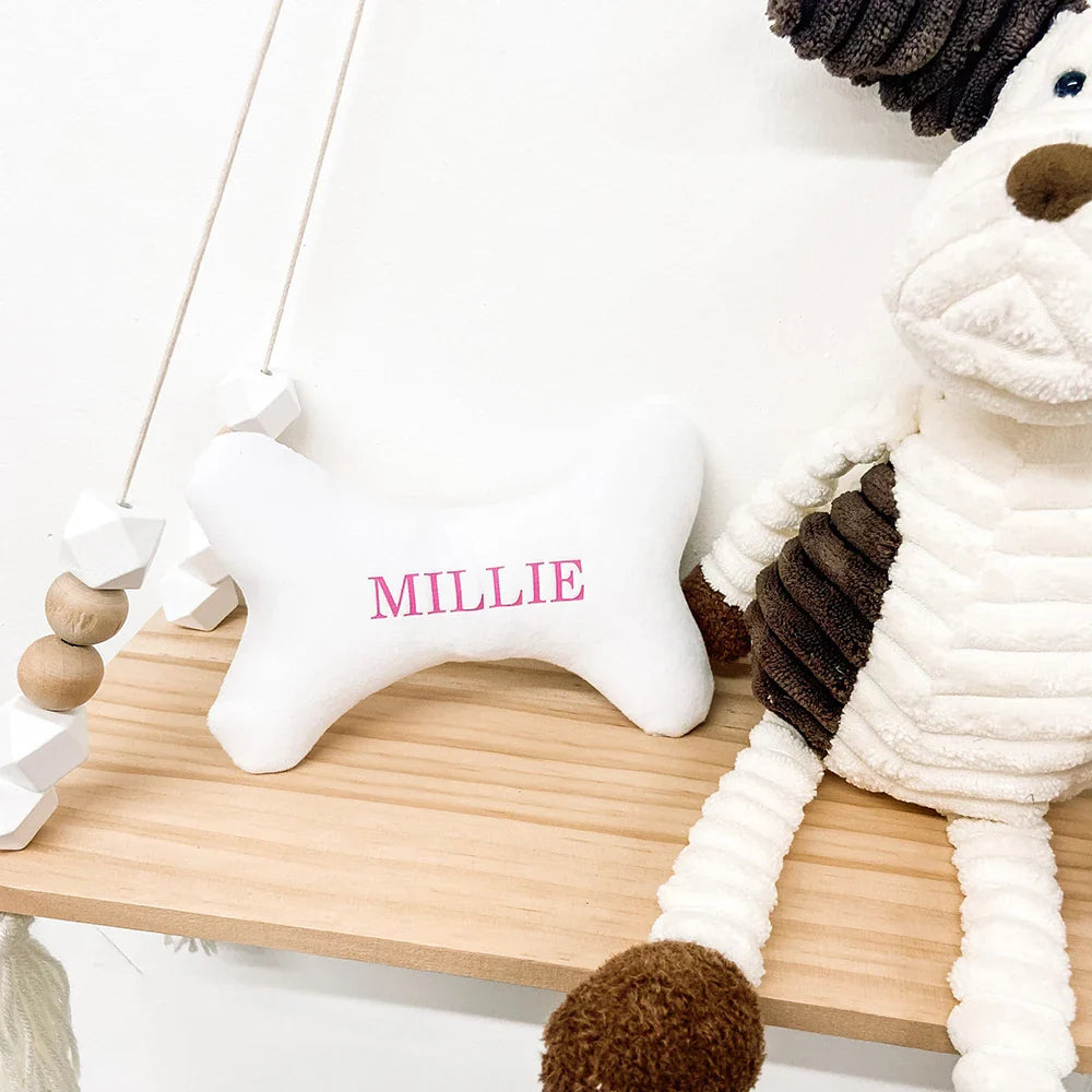 Personalized White Bone Dog Toy