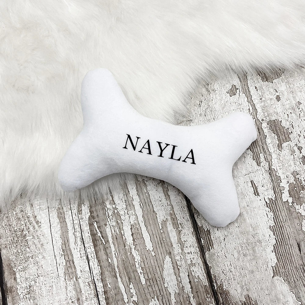 Personalized White Bone Dog Toy