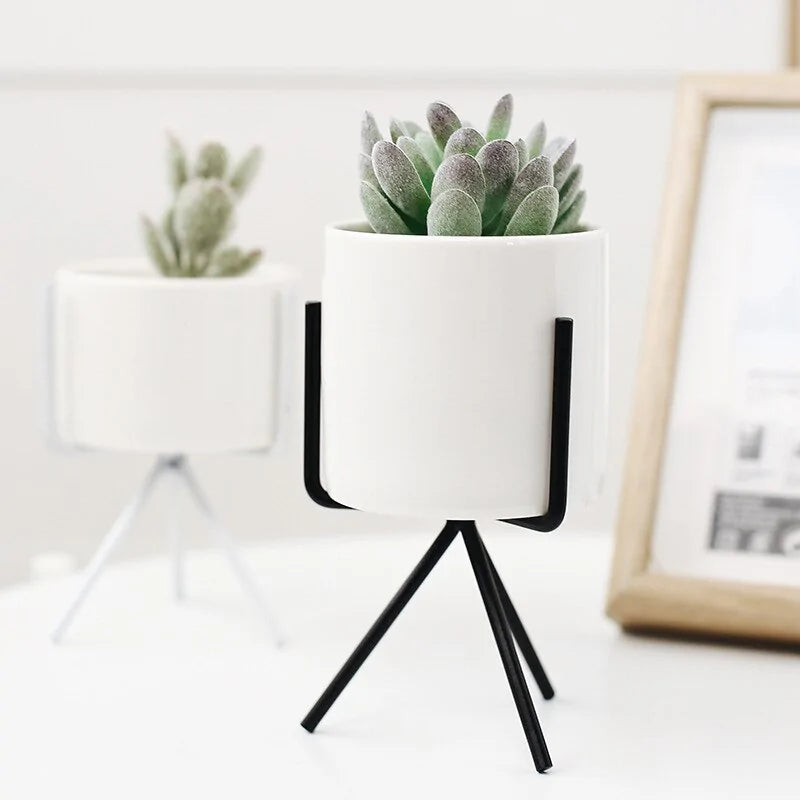 Nordic Style Ceramic Iron Art Vase Set