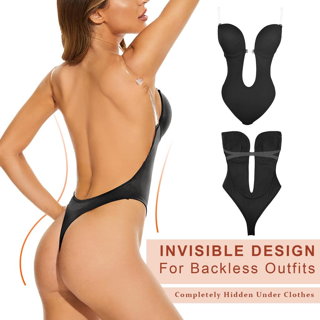 Women Backless Deep Bodysuit Shapewear