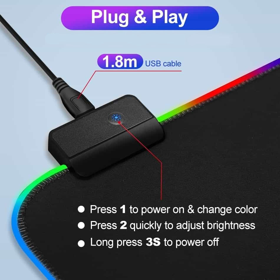 RGB Backlit Gaming Mouse Pad