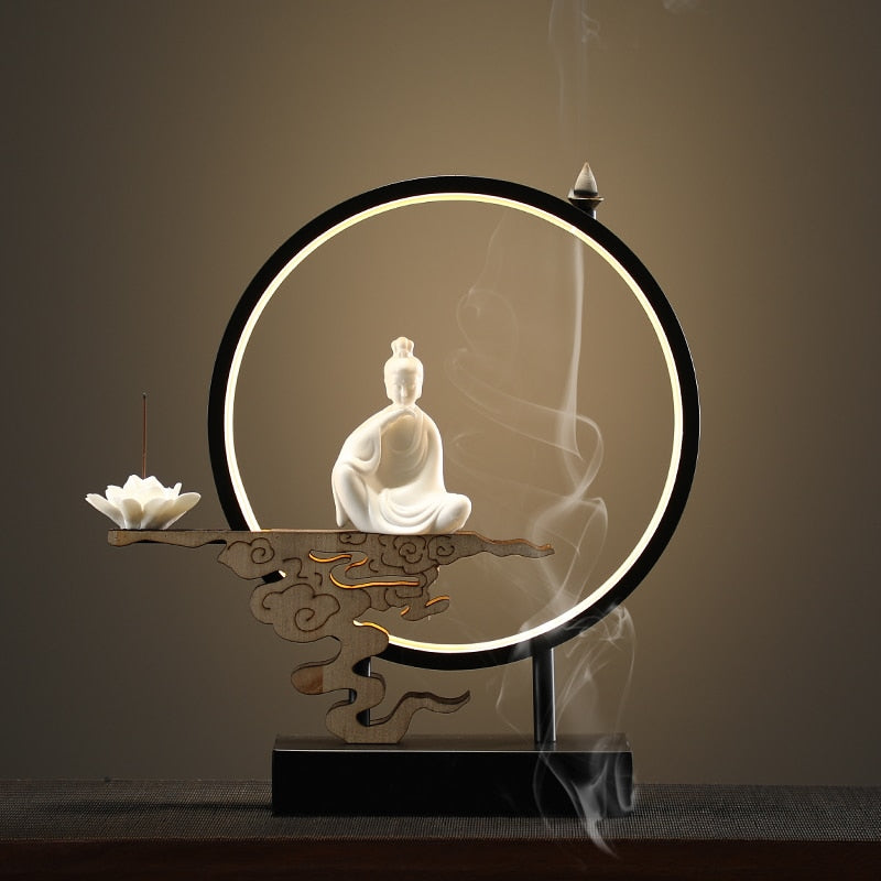 Backflow LED incense burner