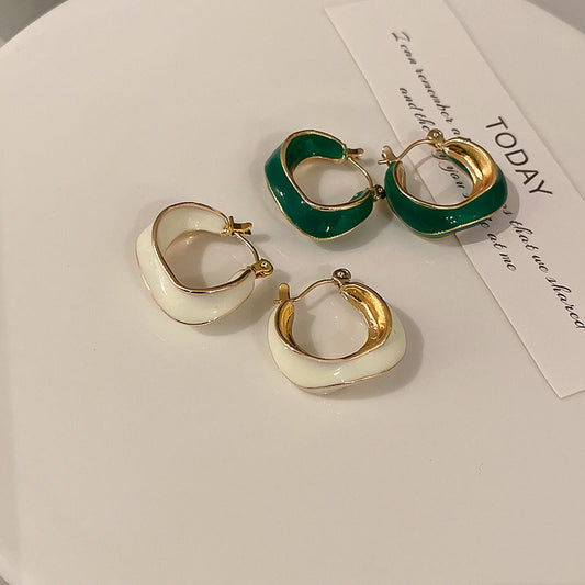 Irregular Geometric Dripping Glaze Earrings