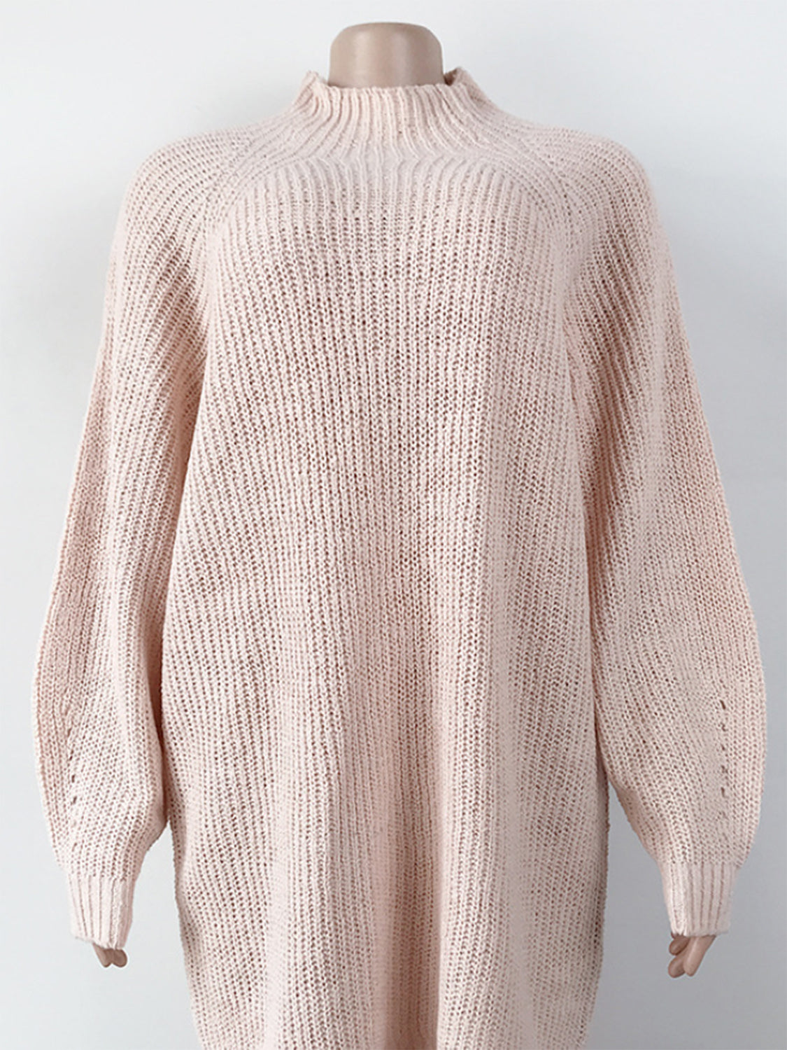 Mock Neck Dropped Shoulder Dress