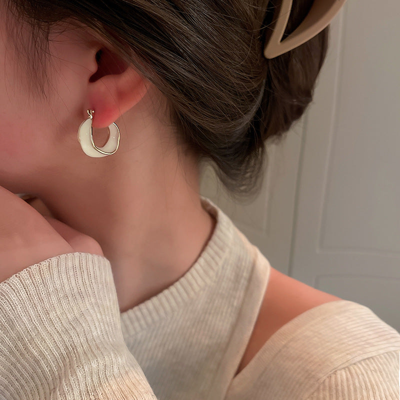 Irregular Geometric Dripping Glaze Earrings