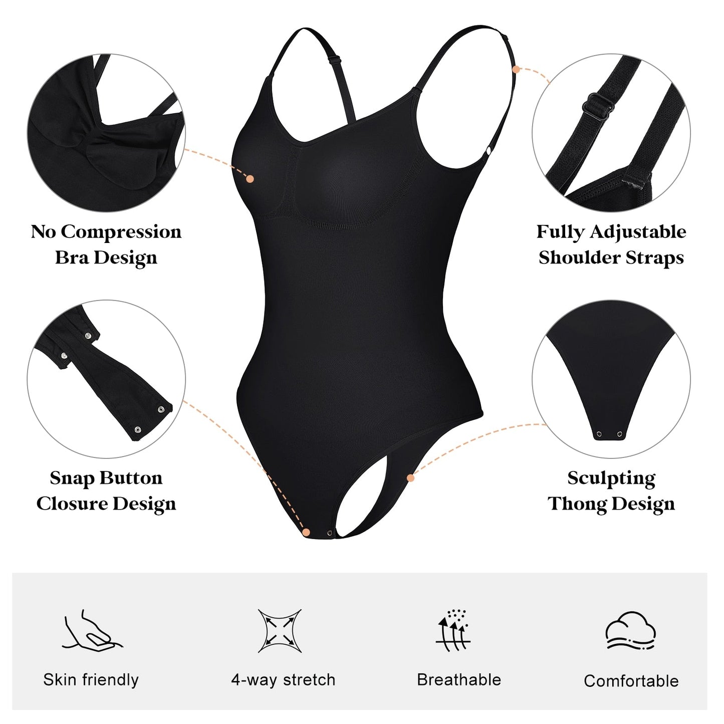 Backless Seamless Push-Up Thigh Slimmer