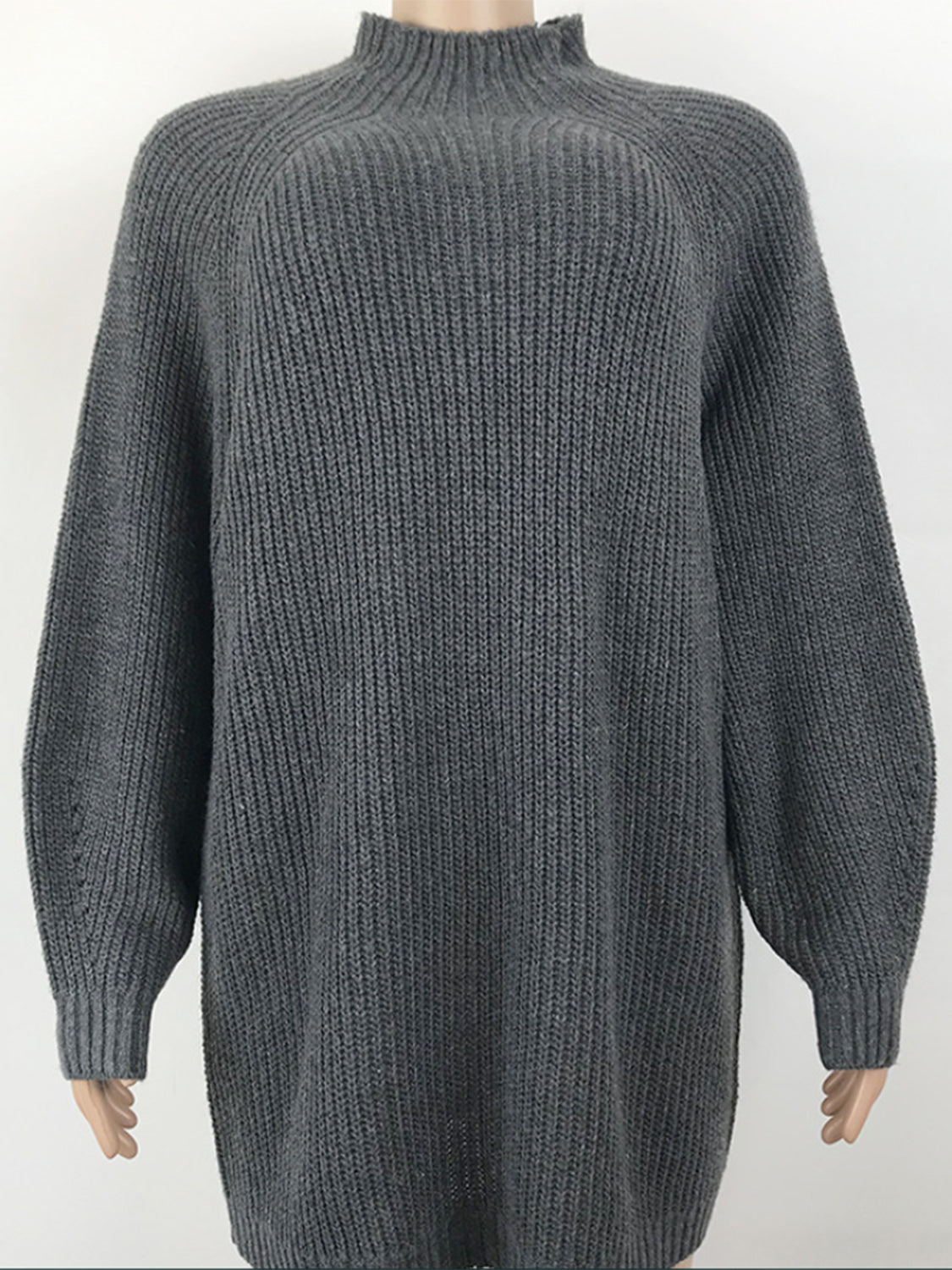 Mock Neck Dropped Shoulder Dress