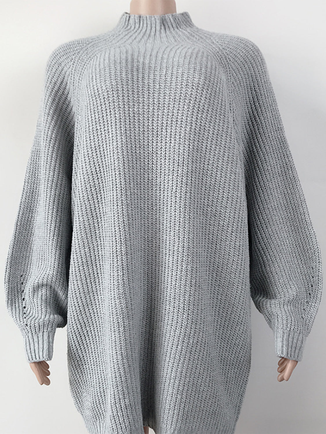 Mock Neck Dropped Shoulder Dress