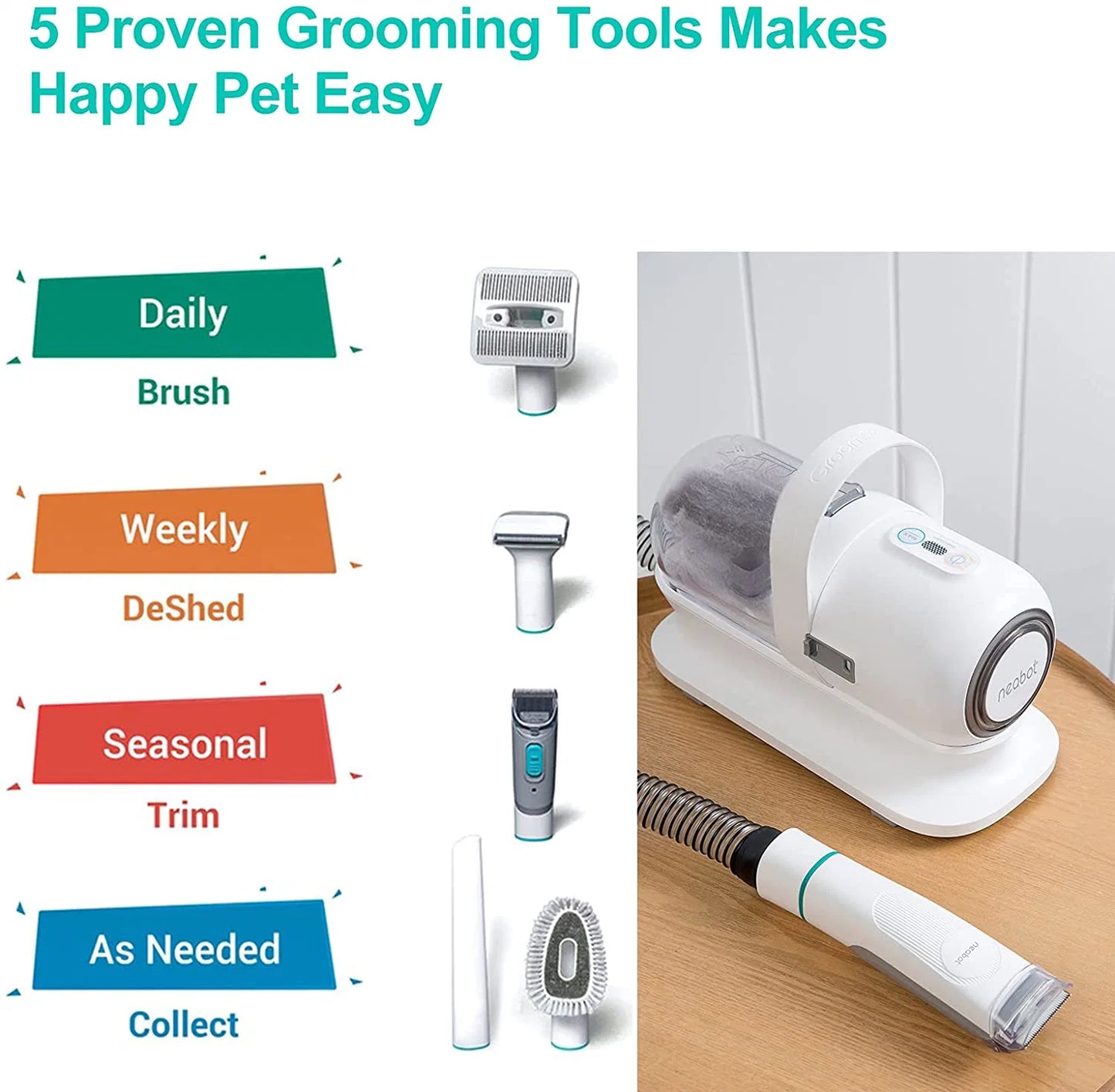 3L Multifunctional Pet Vacuum Groomer