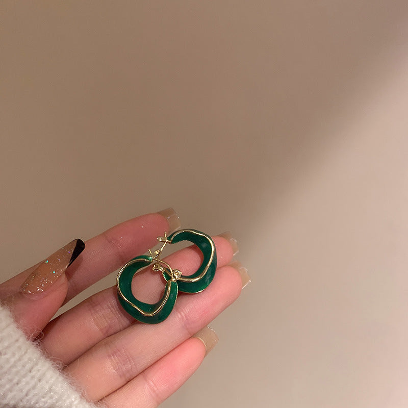 Irregular Geometric Dripping Glaze Earrings