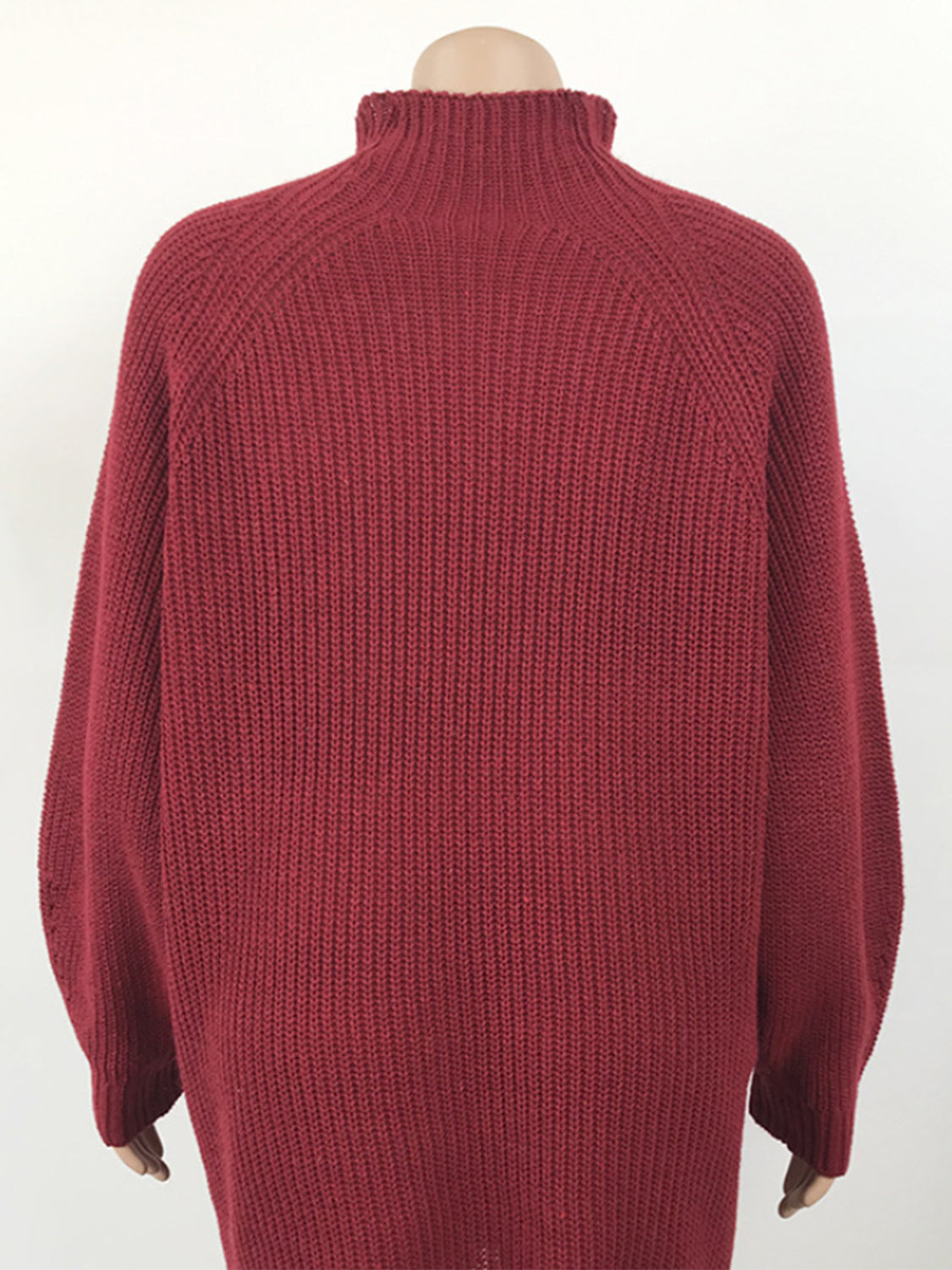 Mock Neck Dropped Shoulder Dress
