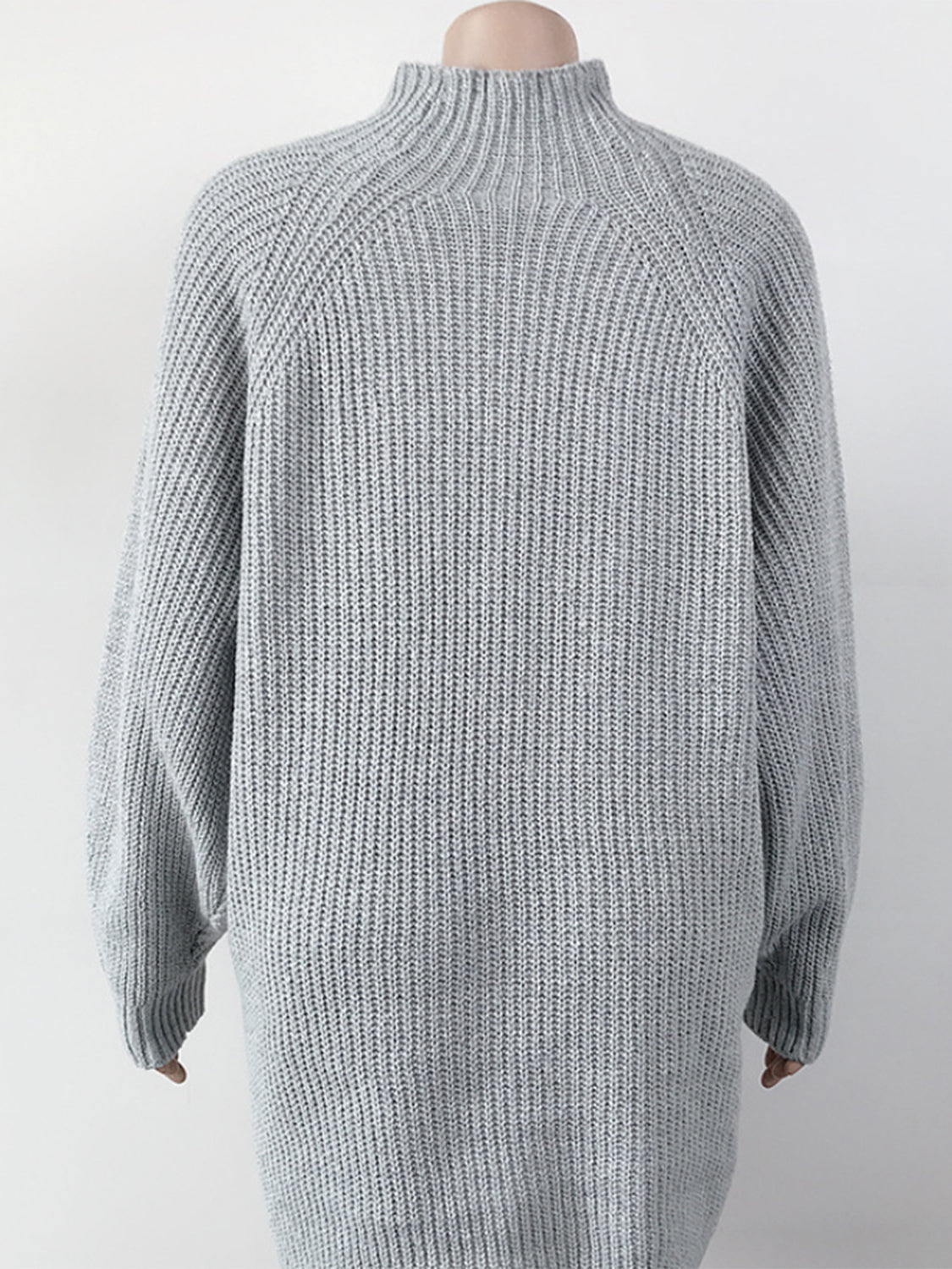 Mock Neck Dropped Shoulder Dress