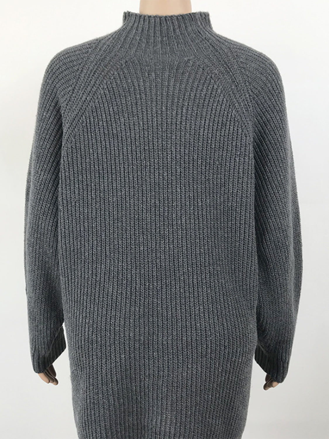 Mock Neck Dropped Shoulder Dress