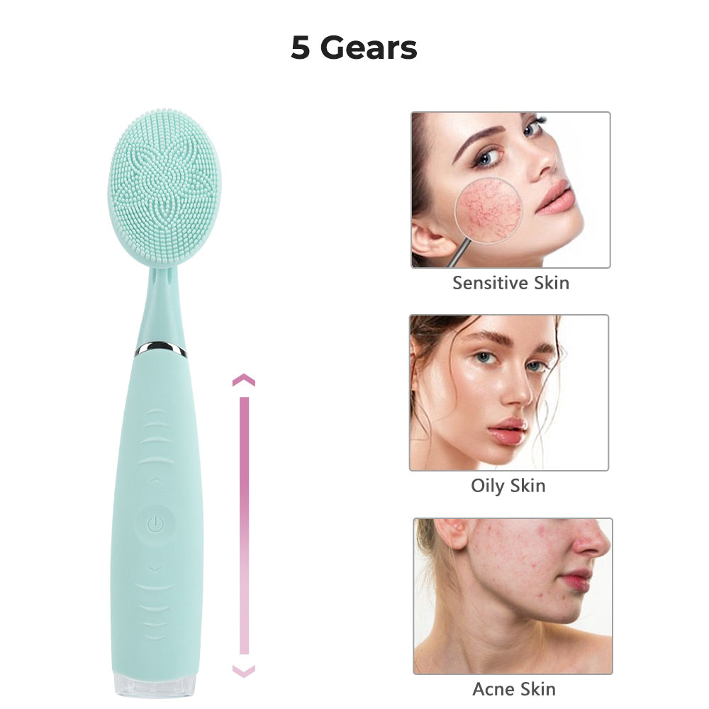 Hand-held Electric Facial Cleansing Brush