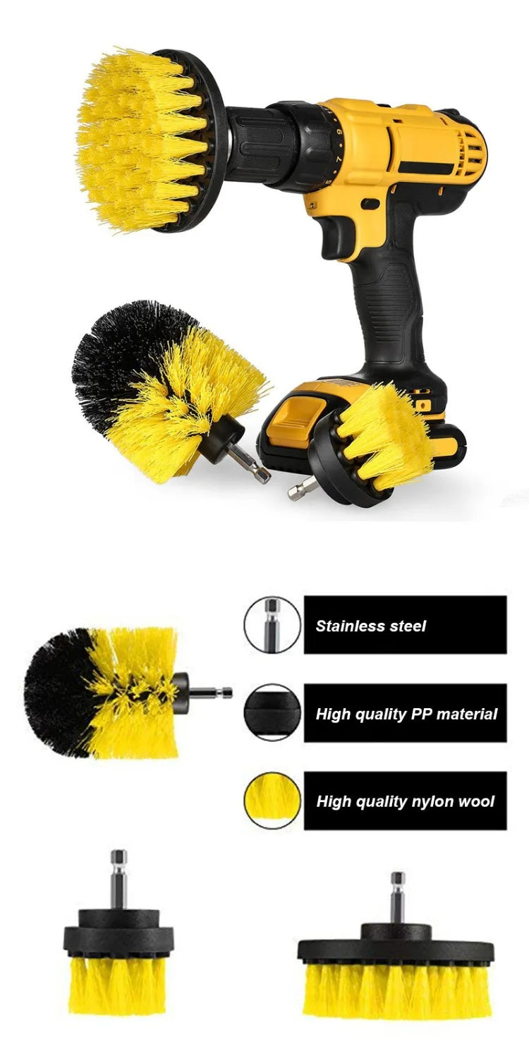 Electric Drill Brush Attachment Set