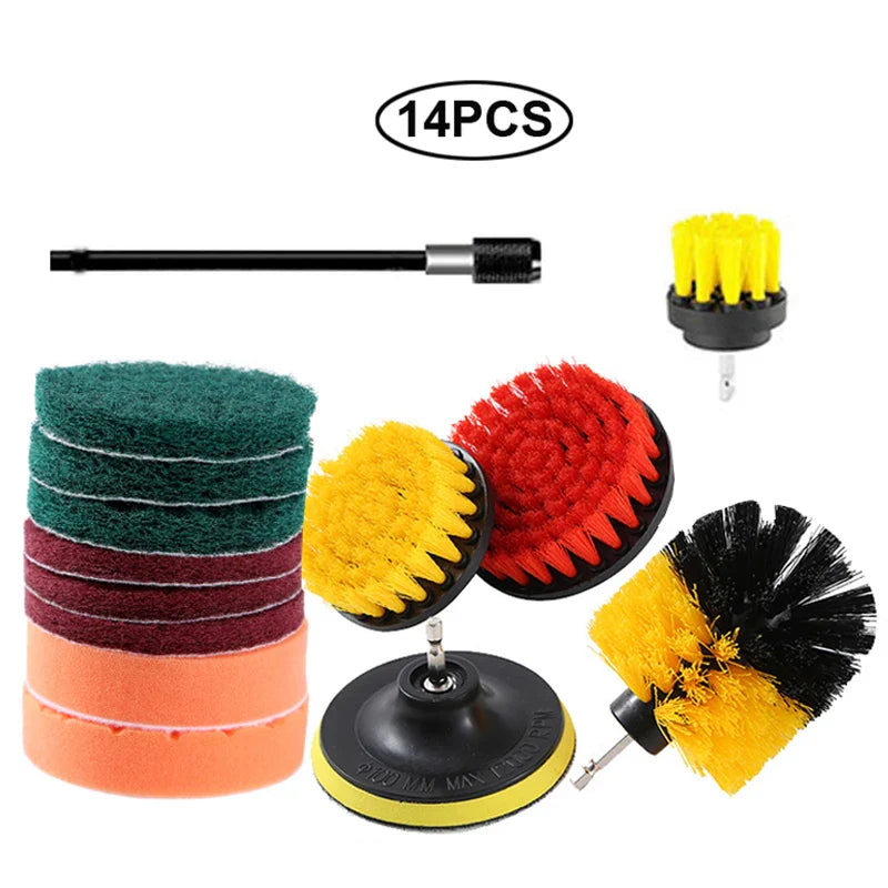 Electric Drill Brush Attachment Set