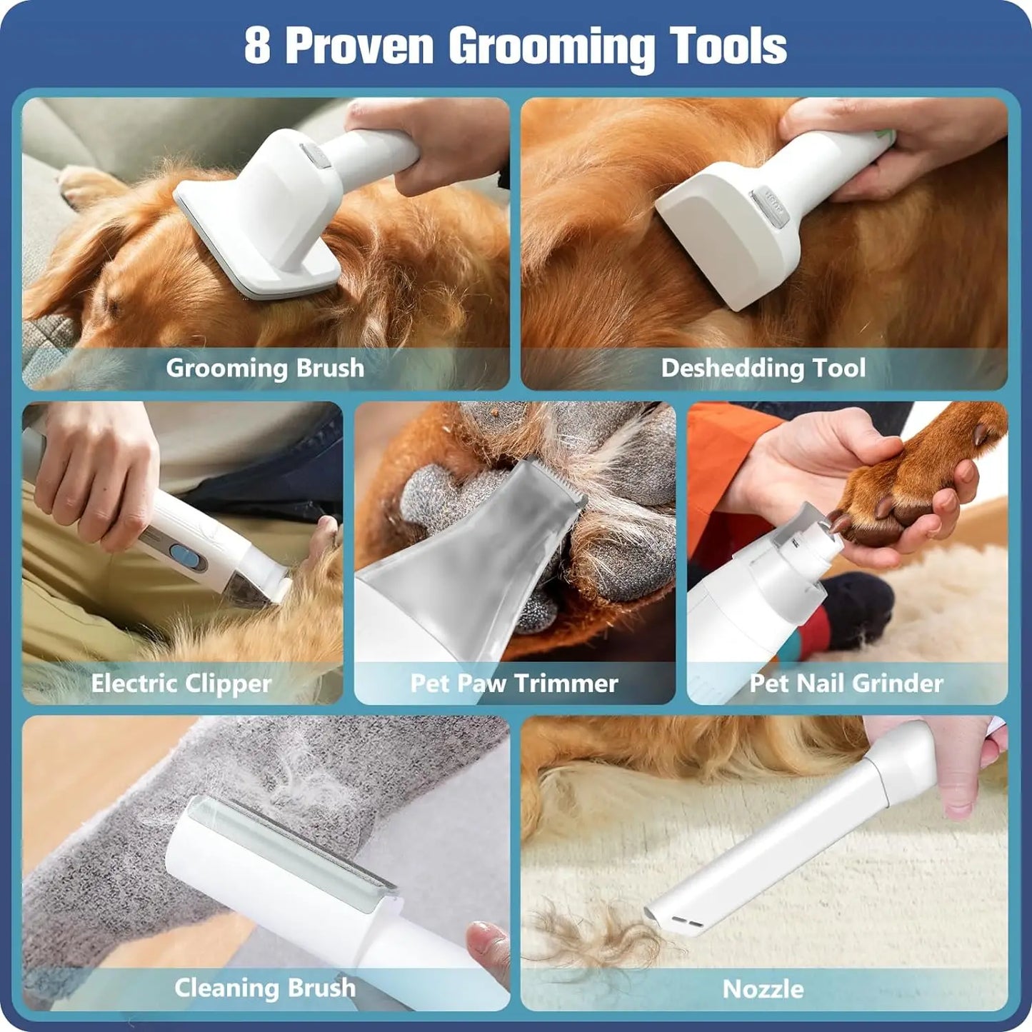 1.5L Multifunctional Pet Vacuum Groomer
