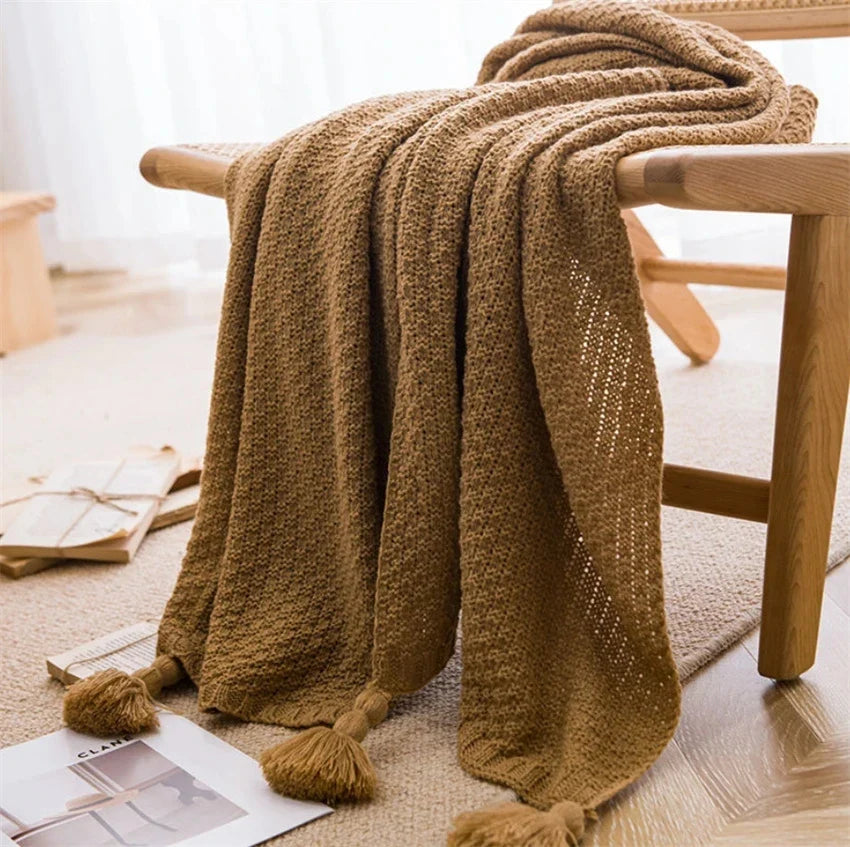 Nordic Cotton Knitted Blankets