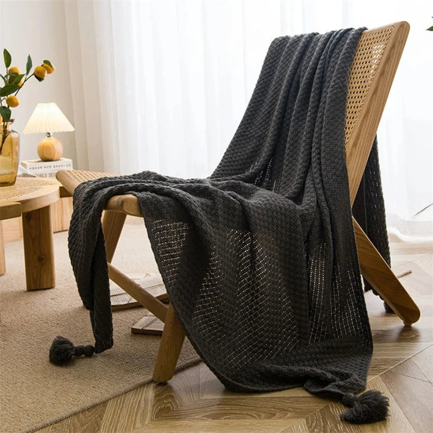 Nordic Cotton Knitted Blankets