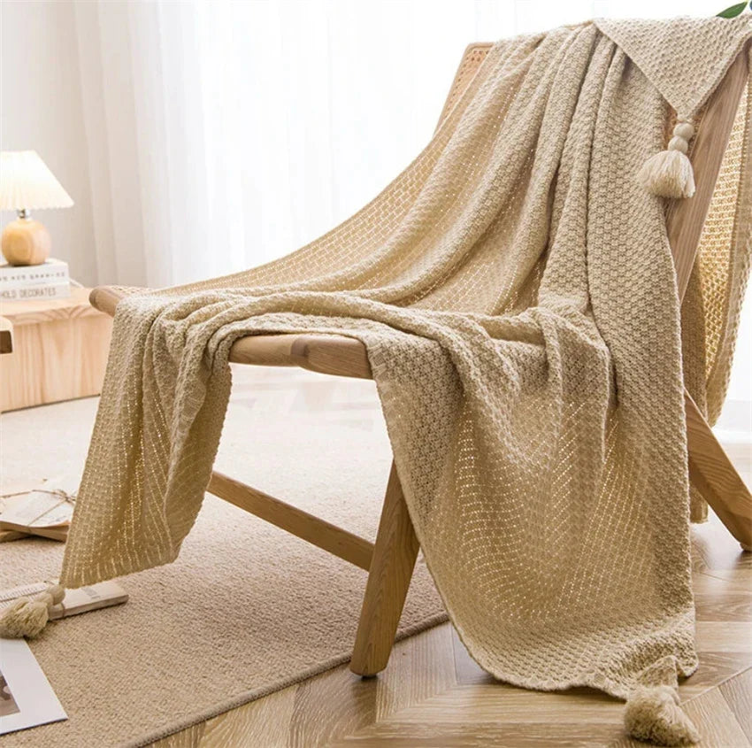 Nordic Cotton Knitted Blankets