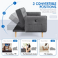 Minimalist Memory Foam Sofa Bed with USB ports