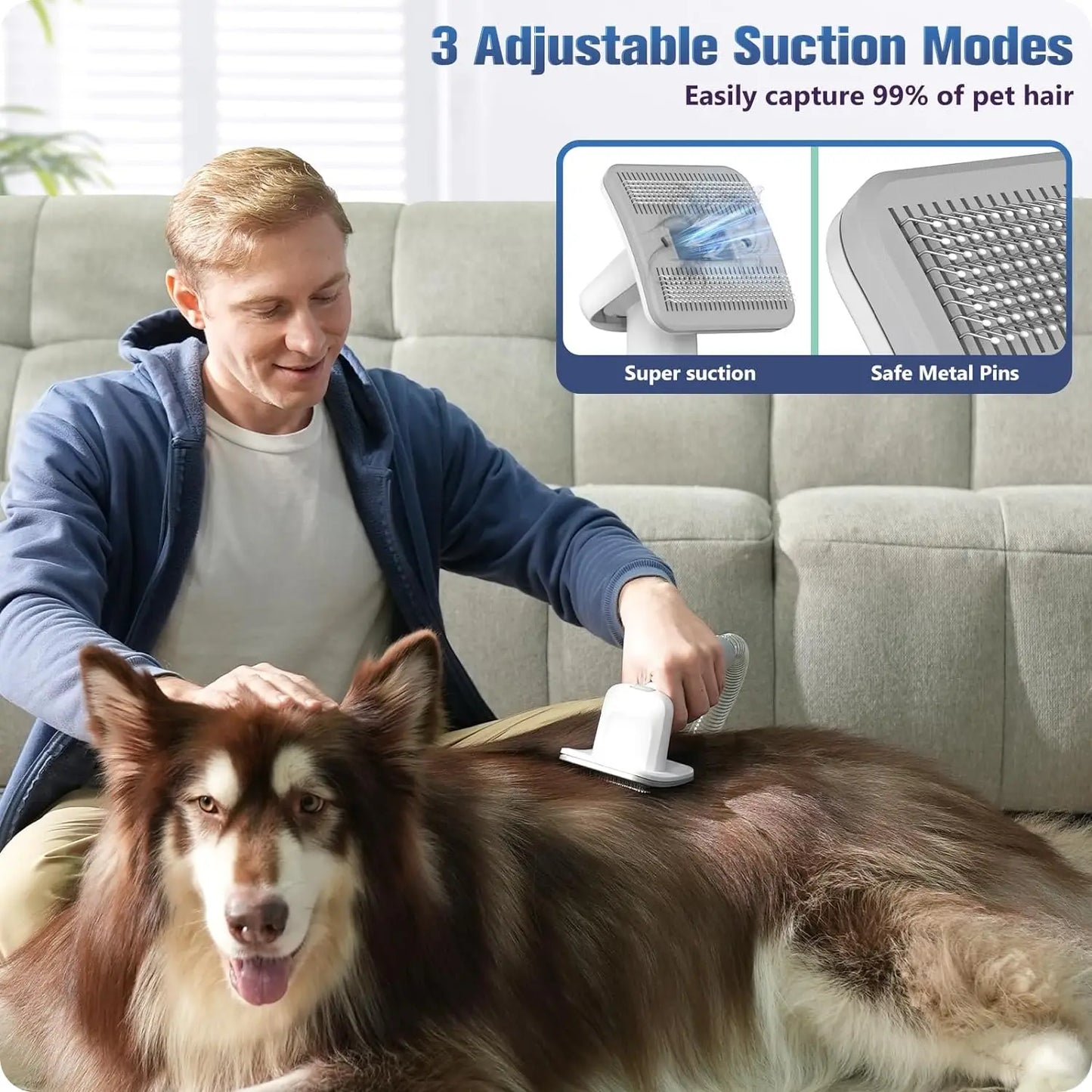 1.5L Multifunctional Pet Vacuum Groomer