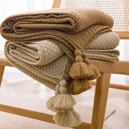 Nordic Cotton Knitted Blankets