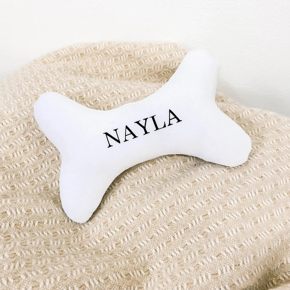 Personalized White Bone Dog Toy