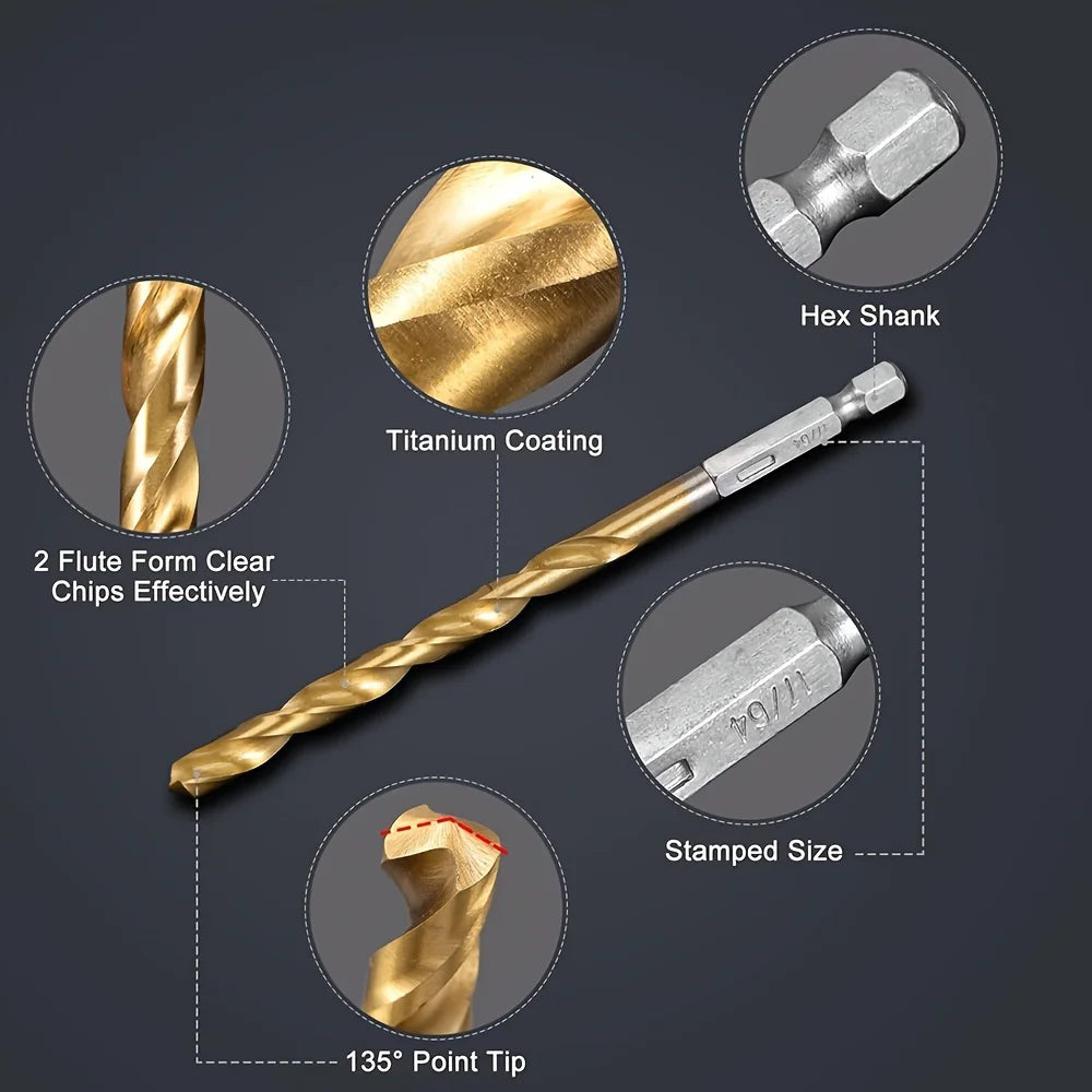 Titanium Impact Drill Bit Set - 30 Pieces