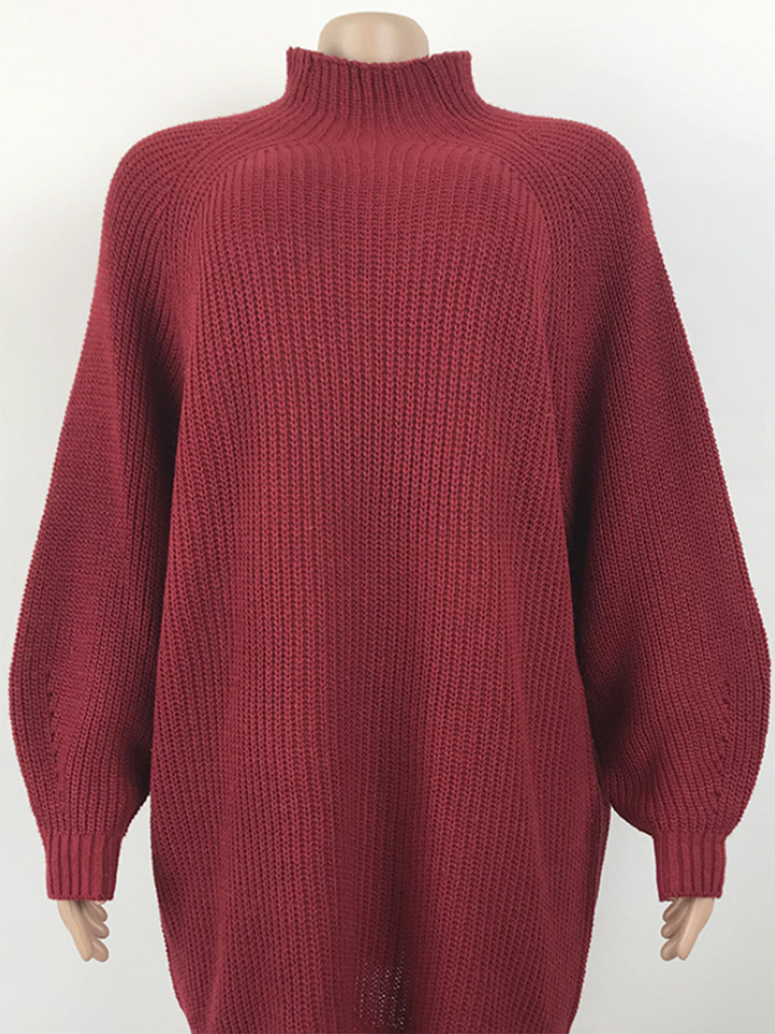 Mock Neck Dropped Shoulder Dress