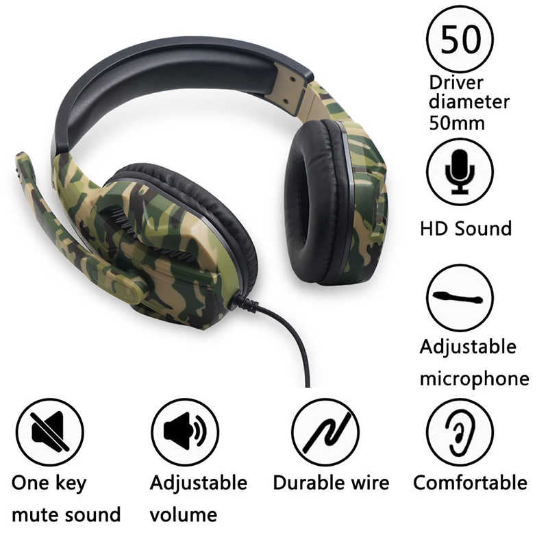 Green Camo Gaming Headset