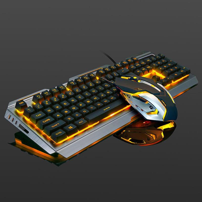 USB Wired Ergonomic Mechanical Keyboard & Mouse Set