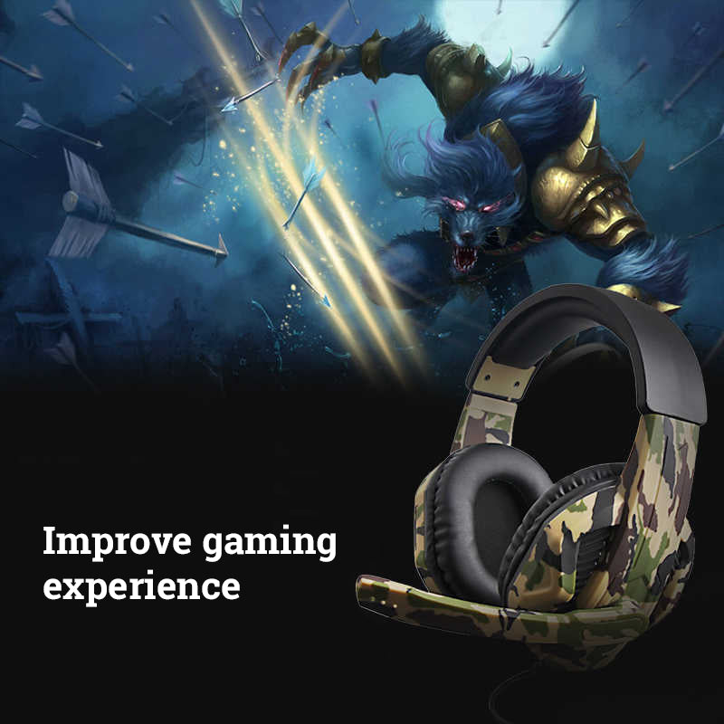 Green Camo Gaming Headset