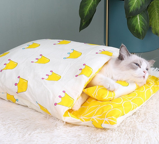 Adorable Japanese Futon Sleeping Bed for Cats