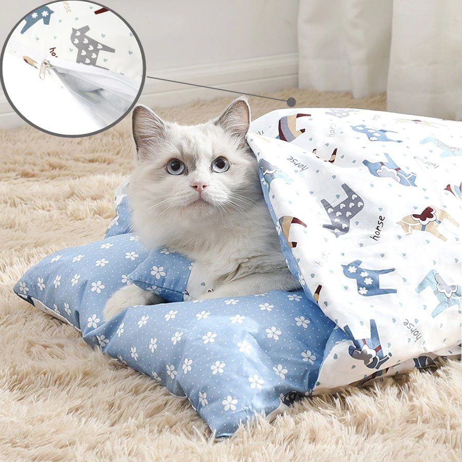 Adorable Japanese Futon Sleeping Bed for Cats